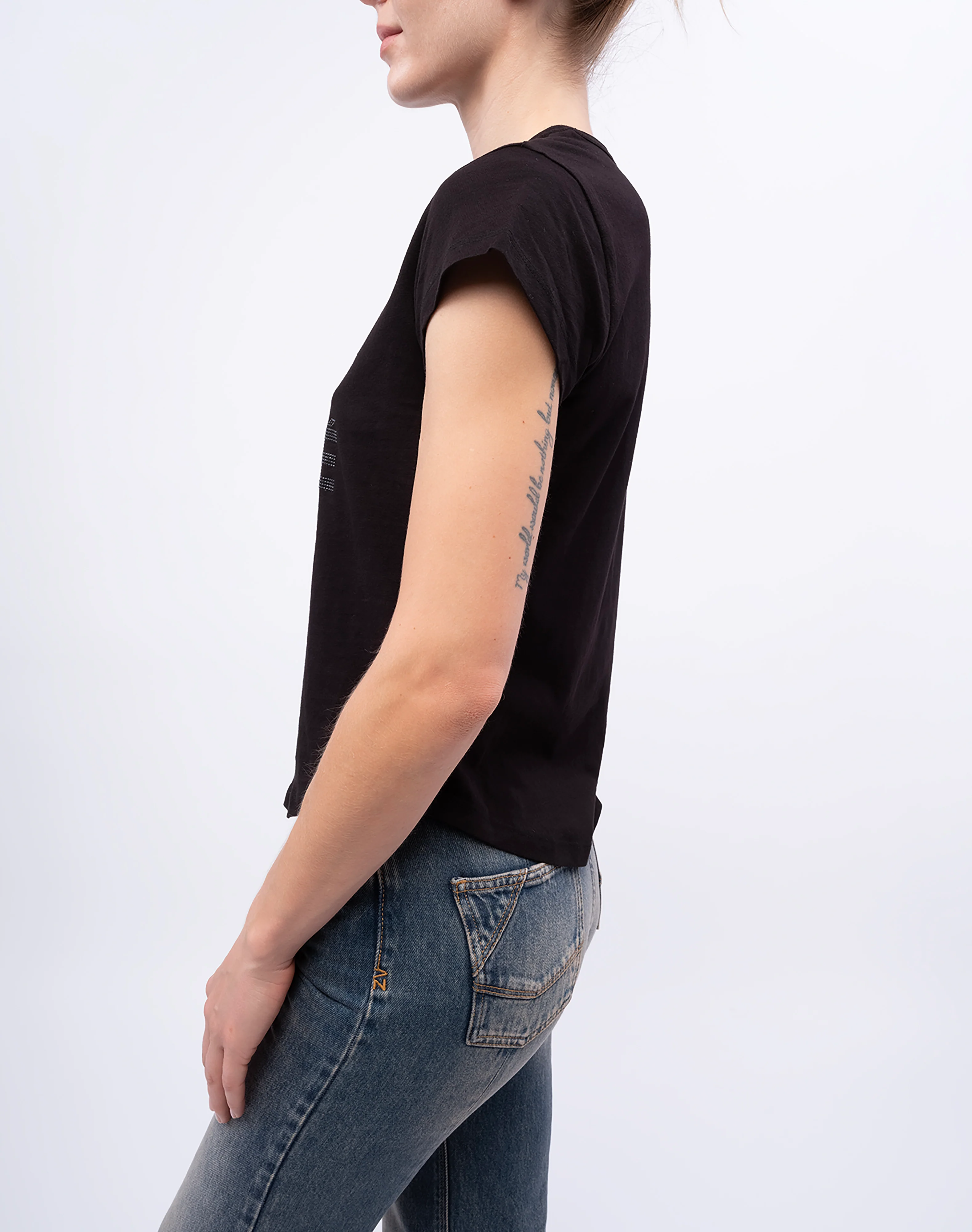 Woop HC Amour Declare Strass T-Shirt | Black - Image 4