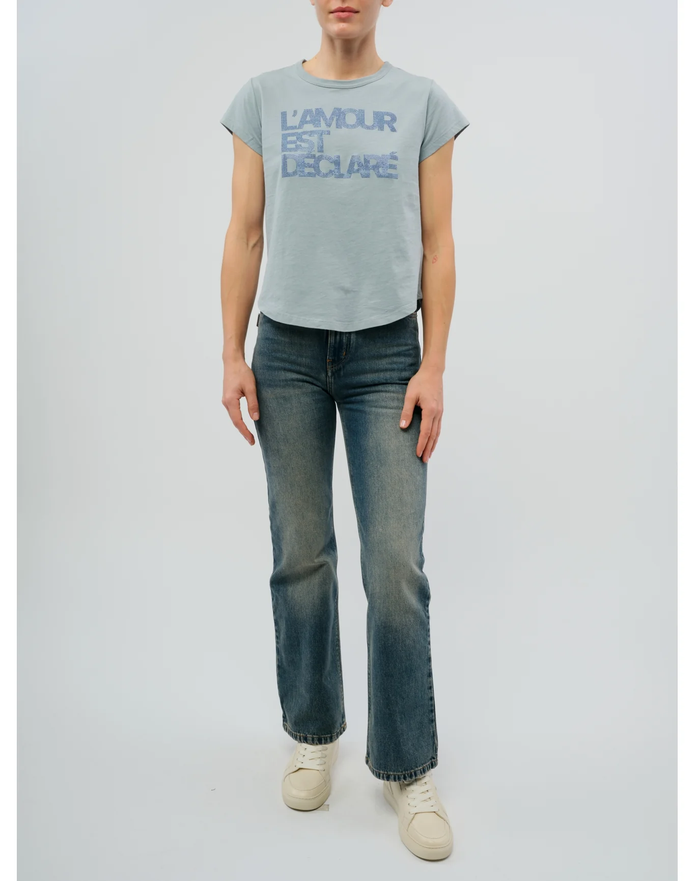 Woop HC Amour Declare Strass T-Shirt | Cloud - Image 3