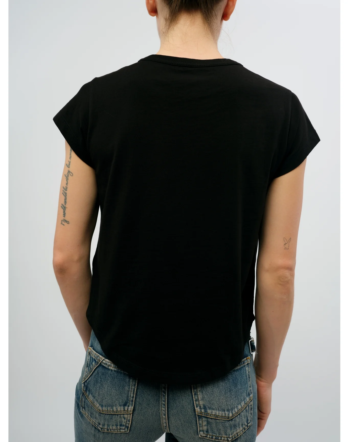 Woop HC Rain Strass Heart T-Shirt | Black - Image 6